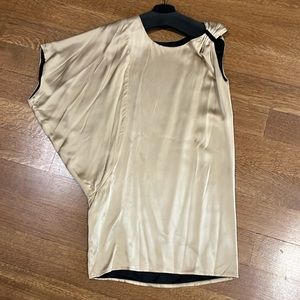 Reversible gold and black 100 percent silk party dress